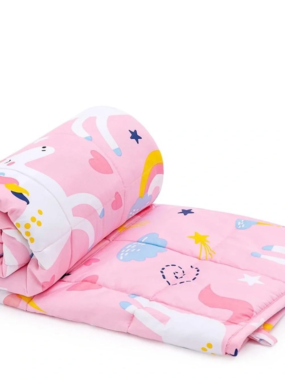 Soft Pink Unicorn & Rainbow Kids Comforter - Baby Bedding nwot